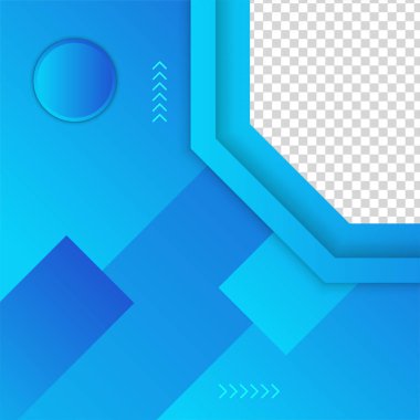 transparant altıgen mavi renkli satış post tasarım şablonu arka planı