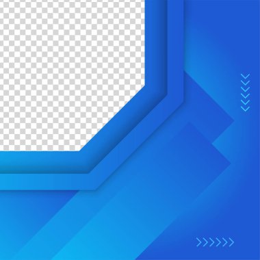 transparant altıgen mavi renkli satış post tasarım şablonu arka planı