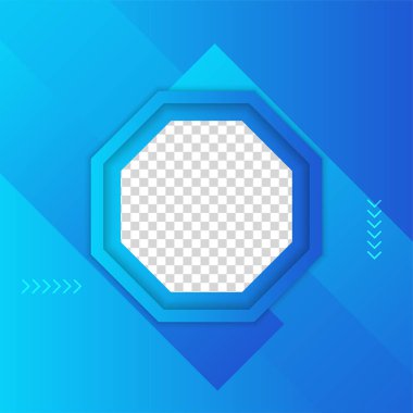 transparant altıgen mavi renkli satış post tasarım şablonu arka planı