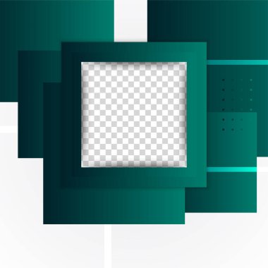 Çerçeve kare transparant yeşil renkli satış sonrası tasarım şablonu arka planı