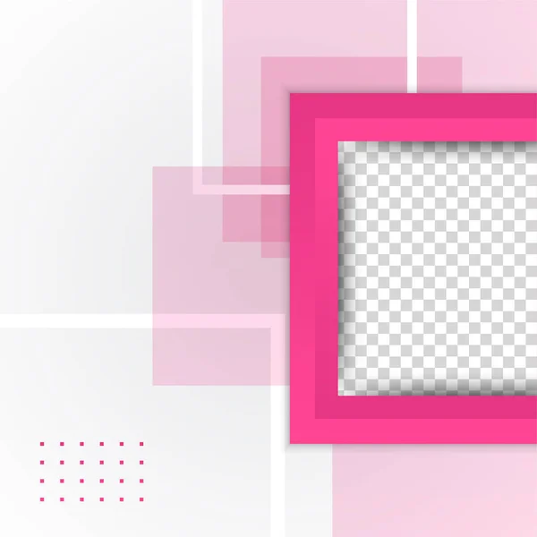 Telaio Quadrato Trasparente Rosa Colorato Vendita Post Design Modello Sfondo — Vettoriale Stock