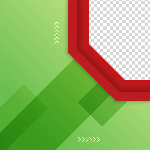 Transparente Hexagonal Verde Vermelho Colorido Venda Post Design Modelo Fundo — Vetor de Stock