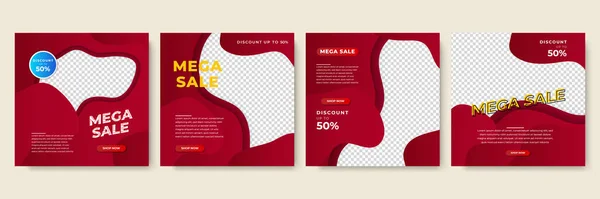 Gradient Bloob Red Colorful Sale Post Design Template Background — 图库矢量图片