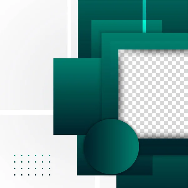 Cadre Carré Transparent Vert Coloré Vente Post Design Fond Modèle — Image vectorielle