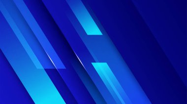 Memphis Geometrik Mavi Renkli Soyut Tasarım Arkaplanı