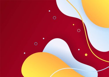Kademeli dalgalı kırmızı sarı renkli soyut kapak tasarımı şablonu