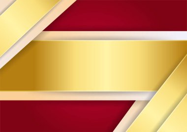 Gradyan zarif kırmızı altın renkli soyut kapak tasarımı şablonu