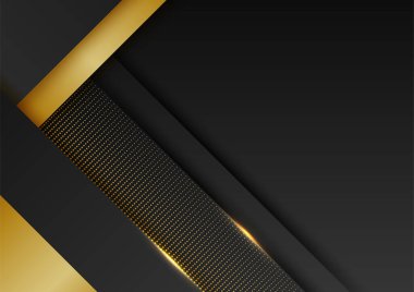 Zarif çizgi gradyan siyah altın renkli soyut kapak tasarımı şablonu