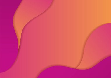 Gradyan dalgalı pembe turuncu renkli soyut kapak tasarımı şablonu