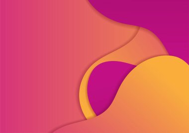 Gradyan dalgalı pembe turuncu renkli soyut kapak tasarımı şablonu