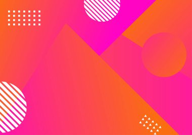 Memphis canlı pembe turuncu renkli soyut kapak tasarımı şablonu