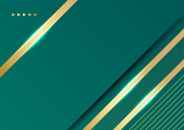 Zarif şerit gradyan yeşil renkli soyut kapak tasarımı şablonu
