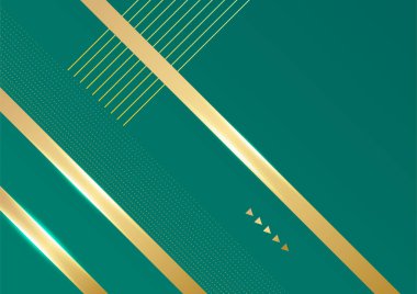 Zarif şerit gradyan yeşil renkli soyut kapak tasarımı şablonu