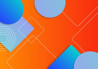 Zarif şekil gradyan turuncu mavi renkli soyut kapak tasarımı şablonu