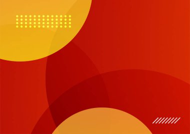 Üst üste binen kırmızı turuncu renkli soyut kapak tasarımı şablonu