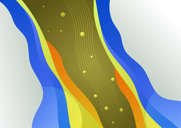 Gradient bloob blue yellow green colorful abstract cover design template