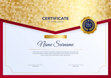 Lüks altın sertifika tasarım şablonu
