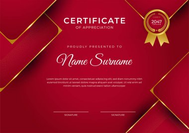 Lüks altın sertifika tasarım şablonu