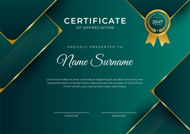 Profesyonel altın sertifika tasarım şablonu