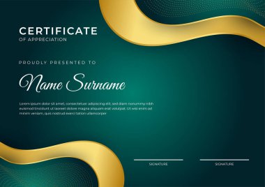 Profesyonel altın sertifika tasarım şablonu