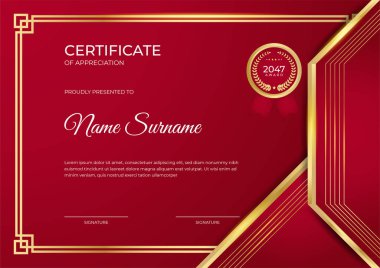 Lüks altın sertifika tasarım şablonu