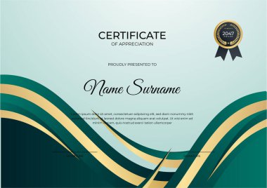 Profesyonel altın sertifika tasarım şablonu