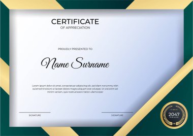 Profesyonel altın sertifika tasarım şablonu