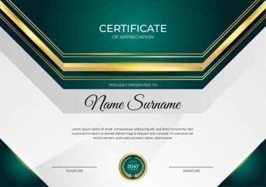Profesyonel altın sertifika tasarım şablonu