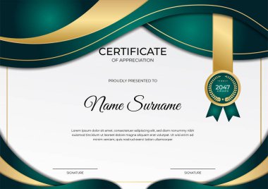 Lüks altın sertifika tasarım şablonu