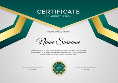 Profesyonel altın sertifika tasarım şablonu