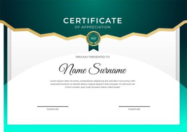 Profesyonel altın sertifika tasarım şablonu