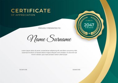 Profesyonel altın sertifika tasarım şablonu