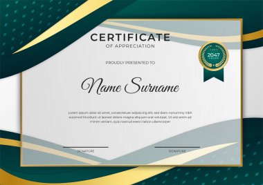 Profesyonel altın sertifika tasarım şablonu