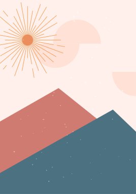 Modern minimalist soyut estetik boho poster çizimleri. Bohem tarzı duvar dekoru. Çağdaş sanatsal posterler. Modern orta çağ sanatı, boho ev dekorasyonu, duvar sanatı.