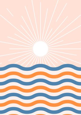 Modern minimalist soyut estetik boho poster çizimleri. Bohem tarzı duvar dekoru. Çağdaş sanatsal posterler. Modern orta çağ sanatı, boho ev dekorasyonu, duvar sanatı.