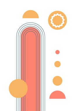 Modern minimalist soyut estetik boho poster çizimleri. Bohem tarzı duvar dekoru. Çağdaş sanatsal posterler. Modern orta çağ sanatı, boho ev dekorasyonu, duvar sanatı.