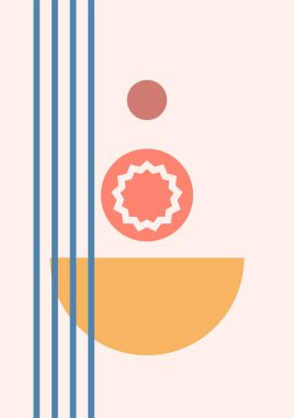 Modern minimalist soyut estetik boho poster çizimleri. Bohem tarzı duvar dekoru. Çağdaş sanatsal posterler. Modern orta çağ sanatı, boho ev dekorasyonu, duvar sanatı.