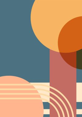 Modern minimalist soyut estetik boho poster çizimleri. Bohem tarzı duvar dekoru. Çağdaş sanatsal posterler. Modern orta çağ sanatı, boho ev dekorasyonu, duvar sanatı.