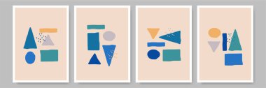 Basit soyut renkli Düz Boho Geometrik Renk Tasarımı Posteri