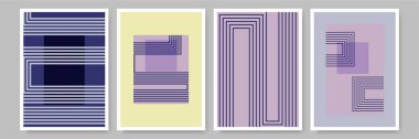 Basit çizgi mor Boho Geometrik Tarafsız Renk Tasarımı Posteri
