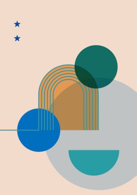 Soyut manzara çizimleri. Dağlar, güneş, ay, gün batımı, çöl, tepeler minimalist tasarım. Modern orta çağ sanatı, boho ev dekorasyonu, duvar sanatı.