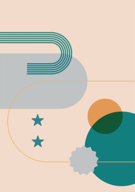 Soyut manzara çizimleri. Dağlar, güneş, ay, gün batımı, çöl, tepeler minimalist tasarım. Modern orta çağ sanatı, boho ev dekorasyonu, duvar sanatı.