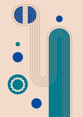 Soyut manzara çizimleri. Dağlar, güneş, ay, gün batımı, çöl, tepeler minimalist tasarım. Modern orta çağ sanatı, boho ev dekorasyonu, duvar sanatı.