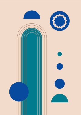 Soyut manzara çizimleri. Dağlar, güneş, ay, gün batımı, çöl, tepeler minimalist tasarım. Modern orta çağ sanatı, boho ev dekorasyonu, duvar sanatı.