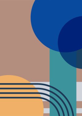 Soyut manzara çizimleri. Dağlar, güneş, ay, gün batımı, çöl, tepeler minimalist tasarım. Modern orta çağ sanatı, boho ev dekorasyonu, duvar sanatı.