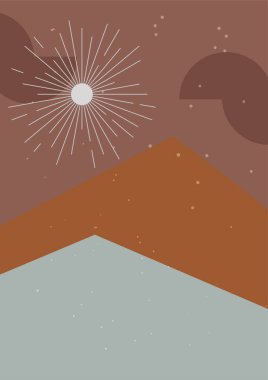 Modern minimalist soyut estetik çizimler. Bohem tarzı duvar dekoru. Çağdaş sanatsal posterler.