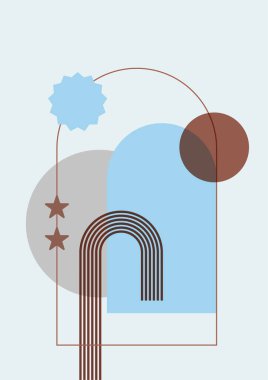 Modern minimalist soyut estetik çizimler. Bohem tarzı duvar dekoru. Çağdaş sanatsal posterler.