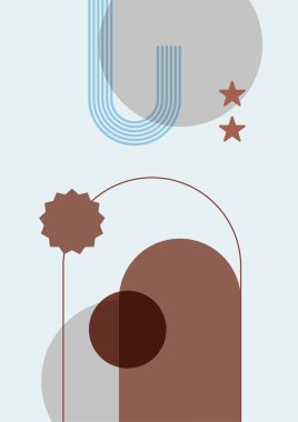 Modern minimalist soyut estetik çizimler. Bohem tarzı duvar dekoru. Çağdaş sanatsal posterler.