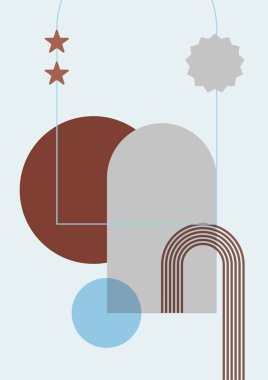 Modern minimalist soyut estetik çizimler. Bohem tarzı duvar dekoru. Çağdaş sanatsal posterler.