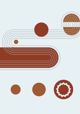 Modern minimalist soyut estetik çizimler. Bohem tarzı duvar dekoru. Çağdaş sanatsal posterler.